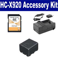 Synergy Digital Accessory Kit, Works with Panasonic HC-X920 Camcorder includes: SDVWVBN130 Battery, SDM-1551 Charger, SD32GB Memory Card
