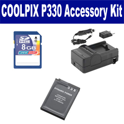 Synergy Digital Accessory Kit, Works with Nikon Coolpix P330 Digital Camera includes: SDENEL12 Battery, SDM-197 Charger, KSD48GB Memory Card