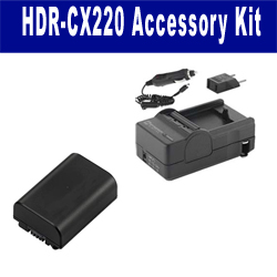 Synergy Digital Accessory Kit, Works with Sony HDR-CX220 Camcorder includes: SDNPFV50NEW Battery, SDM-109 Charger