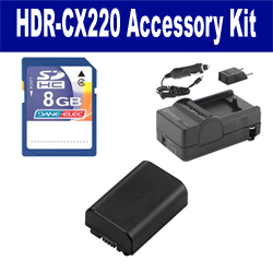 Synergy Digital Accessory Kit, Works with Sony HDR-CX220 Camcorder includes: SDNPFV50NEW Battery, SDM-109 Charger, KSD48GB Memory Card