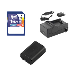 Synergy Digital Accessory Kit, Works with Sony HDR-CX380 Camcorder includes: SDNPFV50NEW Battery, SDM-109 Charger, SD4/16GB Memory Card