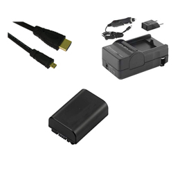 Synergy Digital Accessory Kit, Works with Sony HDR-PJ230E/S Camcorder includes: SDNPFV50NEW Battery, SDM-109 Charger, HDMI6FMC AV & HDMI Cable