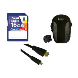 Synergy Digital Accessory Kit, Works with Panasonic HX-WA3 Camcorder includes: SD4/16GB Memory Card, SDC-22 Case, HDMI6FMC AV & HDMI Cable