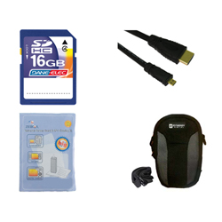 Synergy Digital Accessory Kit, Works with Panasonic HX-WA3 Camcorder includes: SD4/16GB Memory Card, SDC-22 Case, HDMI6FMC AV & HDMI Cable, ZELCKSG Care & Cleaning