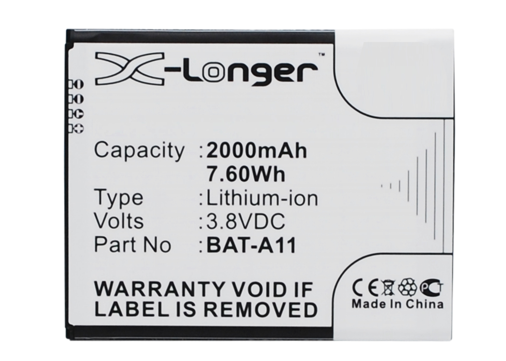 Synergy Digital Battery Compatible With Acer BAT-A11 Cellphone Battery - (Li-Ion, 3.8V, 2000 mAh / 7.60Wh)