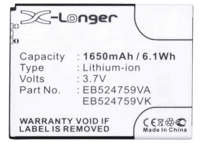 Synergy Digital Battery Compatible With AT&T EB524759VA Cellphone Battery - (Li-Ion, 3.7V, 1650 mAh / 6.1Wh)