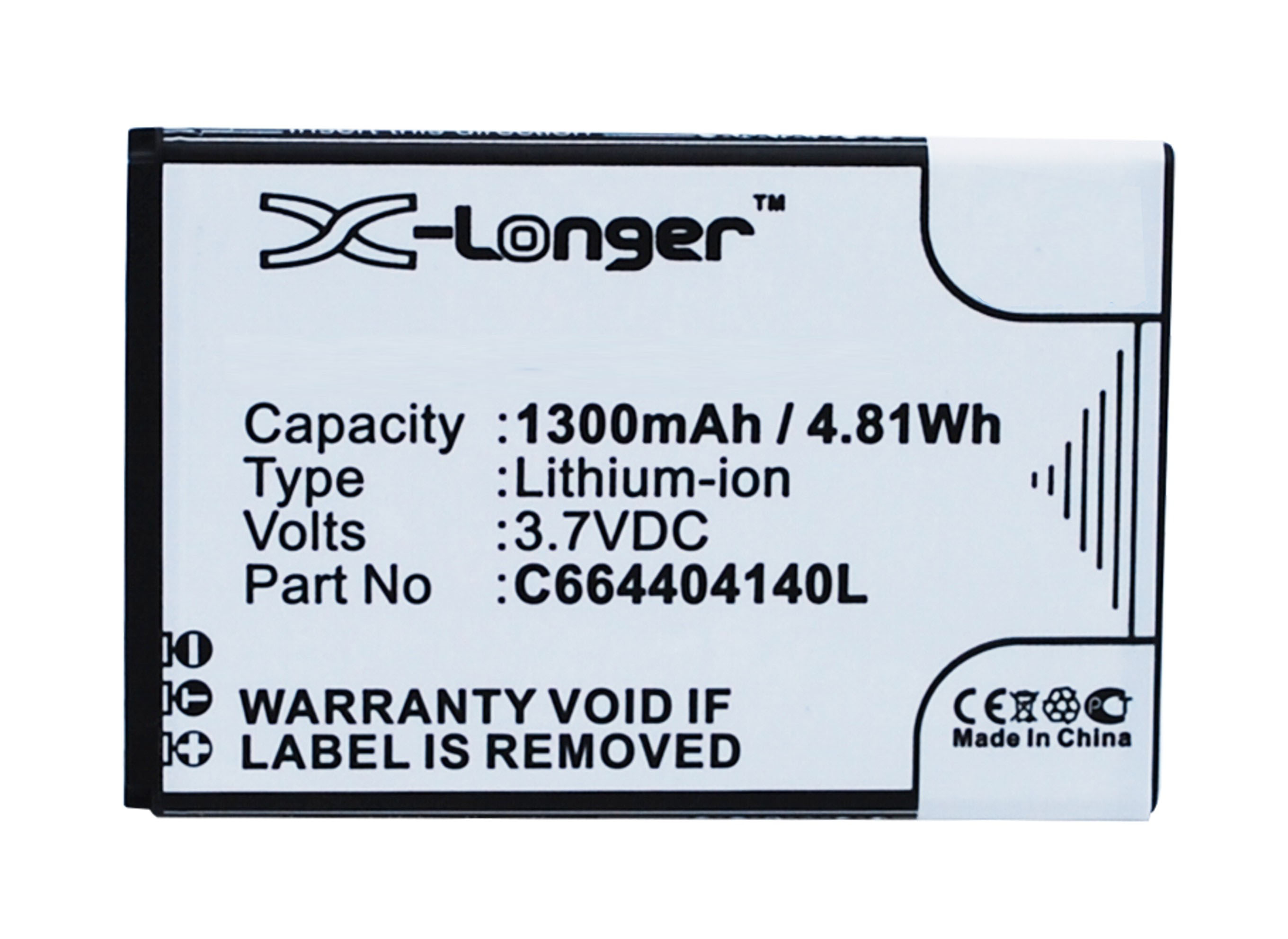 Synergy Digital Battery Compatible With BLU C664404140L Cellphone Battery - (Li-Ion, 3.7V, 1300 mAh / 4.81Wh)