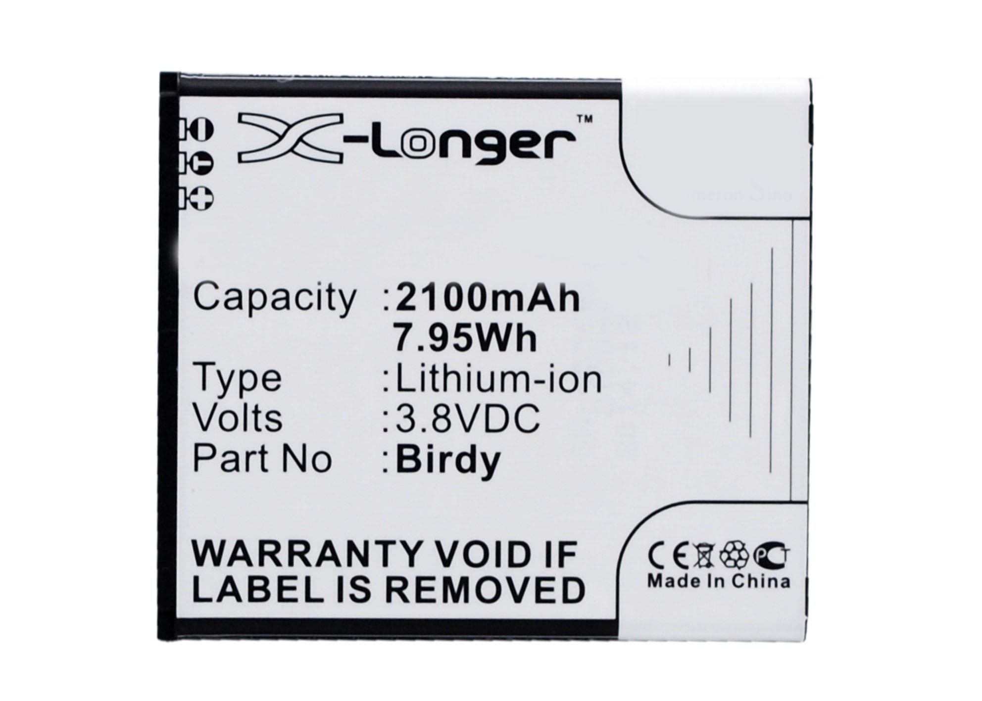 Synergy Digital Battery Compatible With NGM Birdy Cellphone Battery - (Li-Ion, 3.8V, 2100 mAh / 7.98Wh)