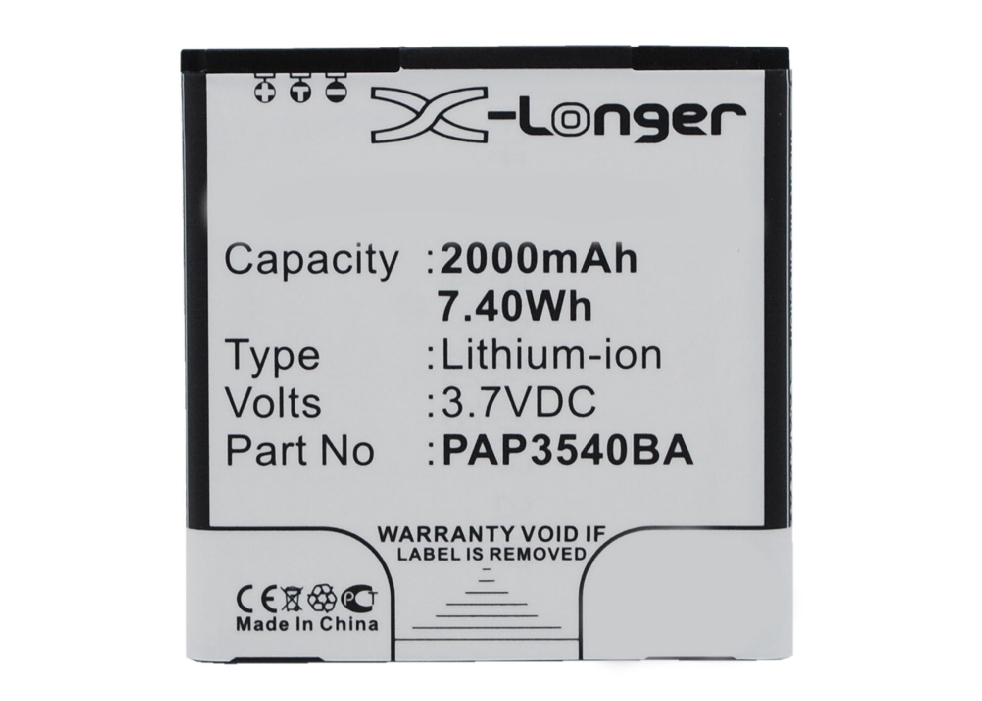 Synergy Digital Battery Compatible With Prestigio PAP3540BA Cellphone Battery - (Li-Ion, 3.7V, 2000 mAh / 7.40Wh)