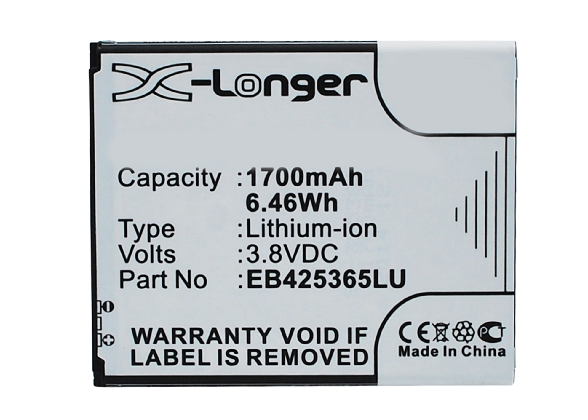 Synergy Digital Battery Compatible With Samsung EB425365LU Cellphone Battery - (Li-Ion, 3.8V, 1700 mAh / 6.46Wh)