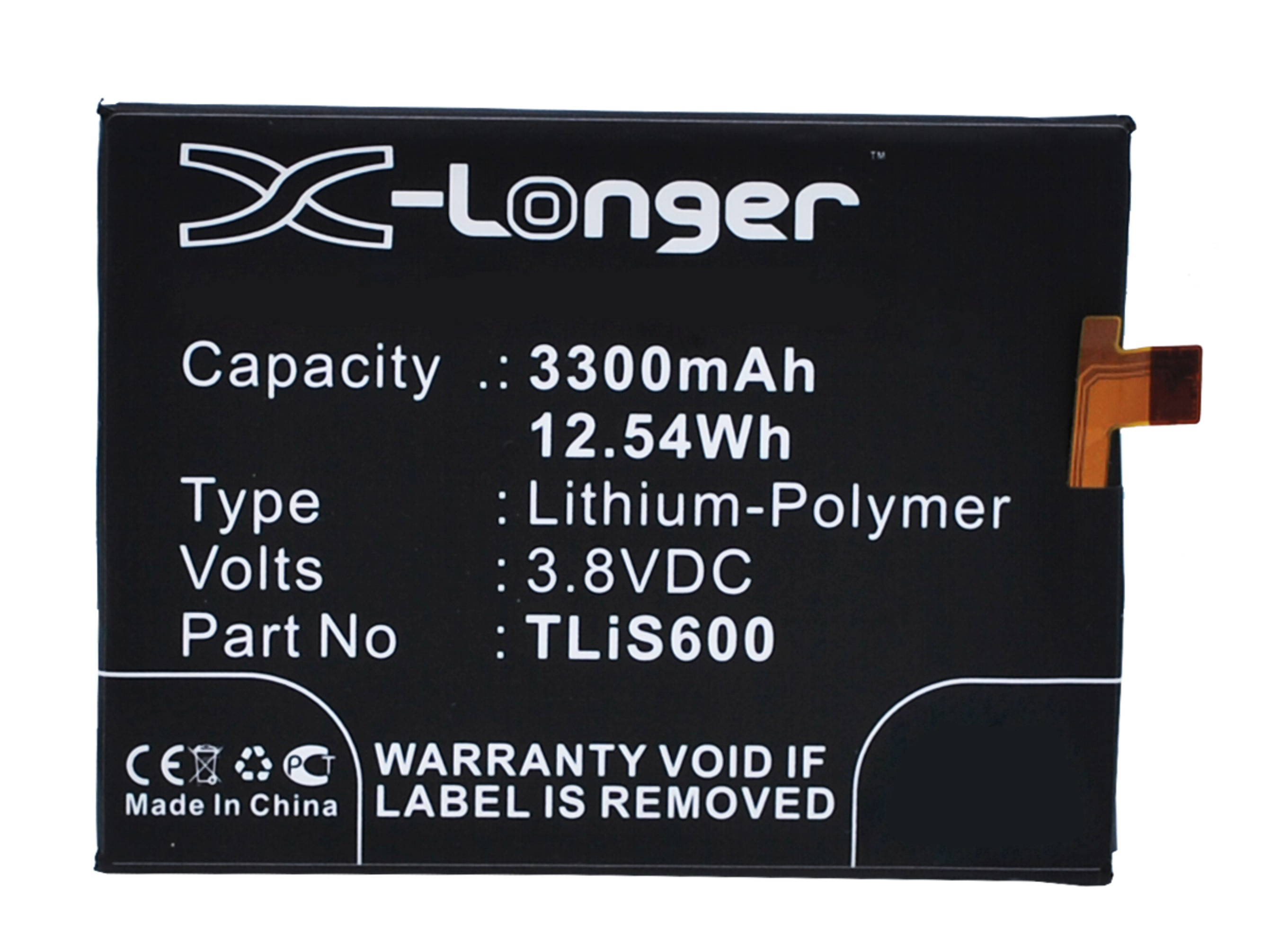 Synergy Digital Battery Compatible With Alcatel Li3834t43p6h886740 Cellphone Battery - (Li-Pol, 3.8V, 3300 mAh / 12.54Wh)