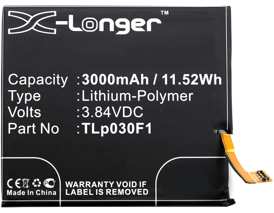 Synergy Digital Battery Compatible With Alcatel DT60BATT Cellphone Battery - (Li-Pol, 3.84V, 3000 mAh / 11.52Wh)