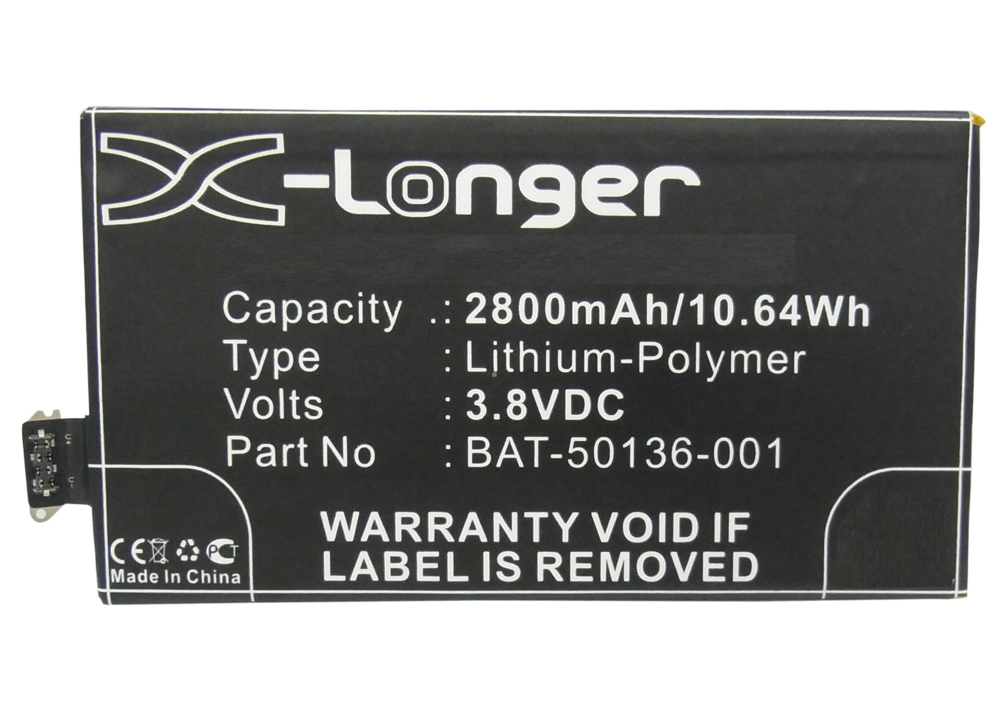 Synergy Digital Battery Compatible With BlackBerry BAT-50136-001 Cellphone Battery - (Li-Pol, 3.8V, 2800 mAh / 10.64Wh)