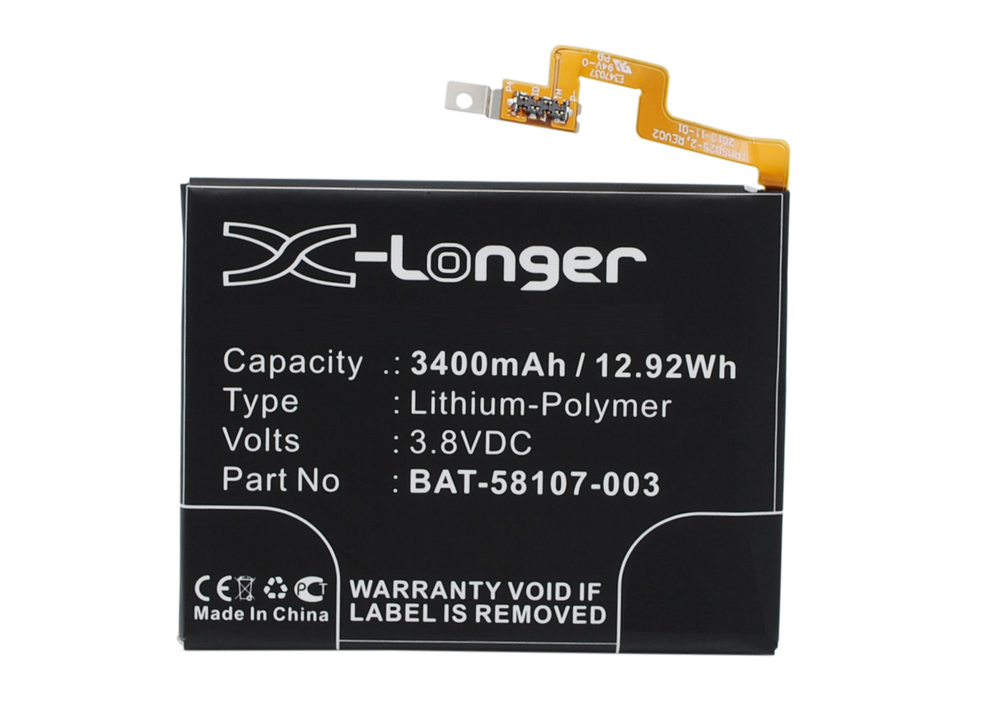 Synergy Digital Battery Compatible With BlackBerry BAT-58107-003 Cellphone Battery - (Li-Pol, 3.8V, 3400 mAh / 12.92Wh)
