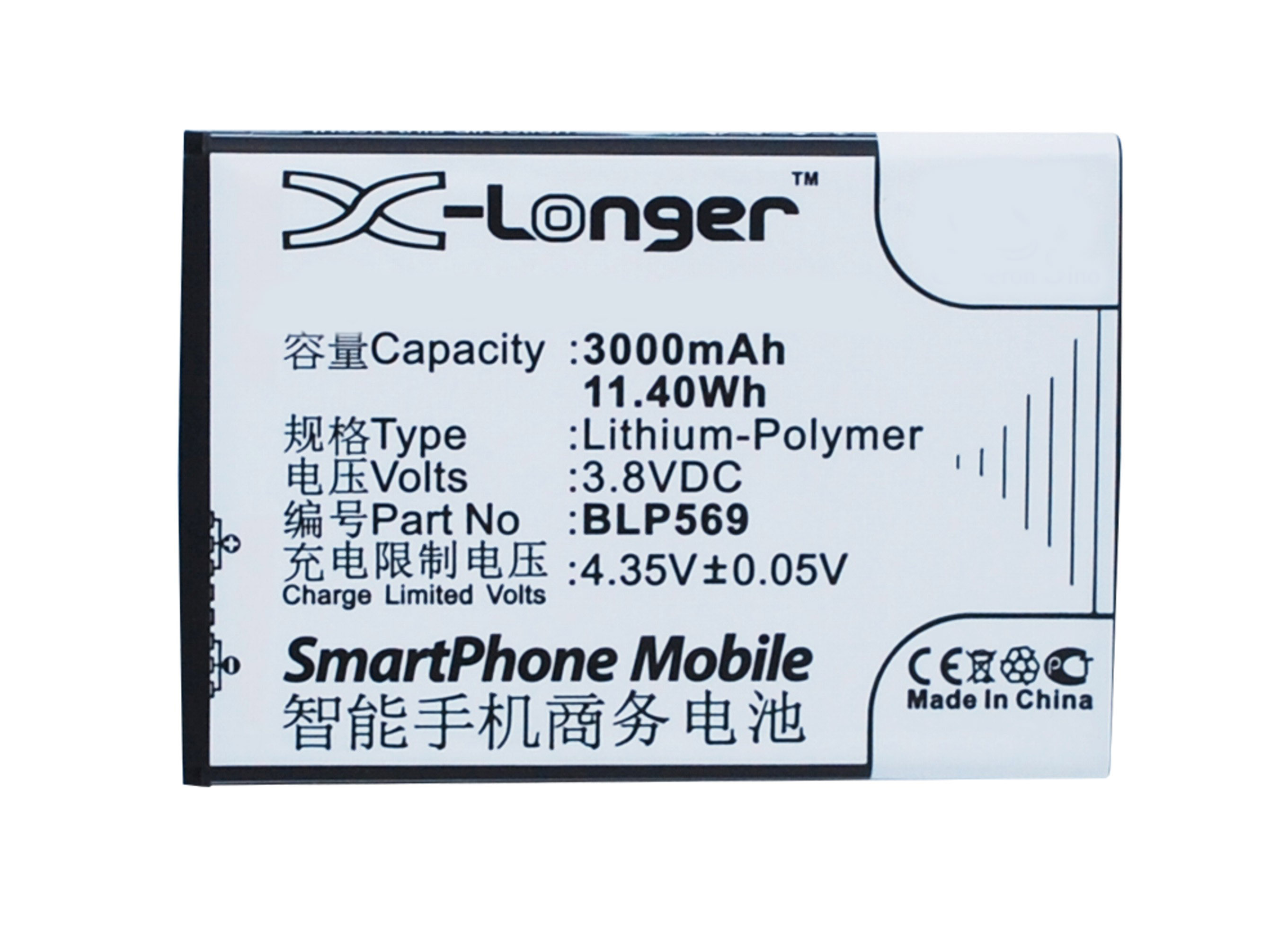 Synergy Digital Battery Compatible With OPPO BLP569 Cellphone Battery - (Li-Pol, 3.8V, 3000 mAh / 11.40Wh)