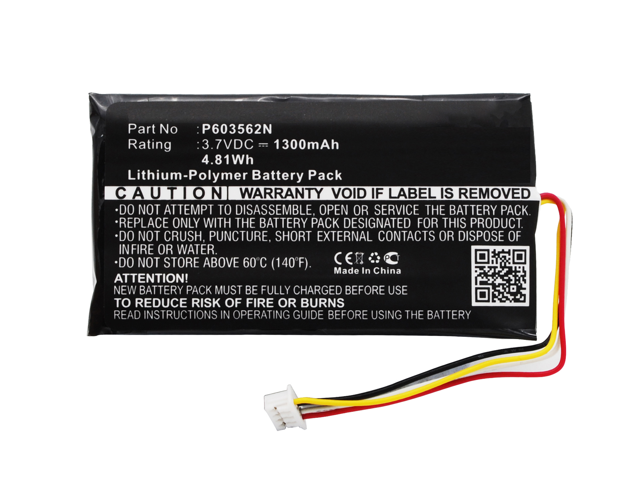 Synergy Digital Battery Compatible With Binatone P603562N GPS Battery - (Li-Pol, 3.7V, 1300 mAh)