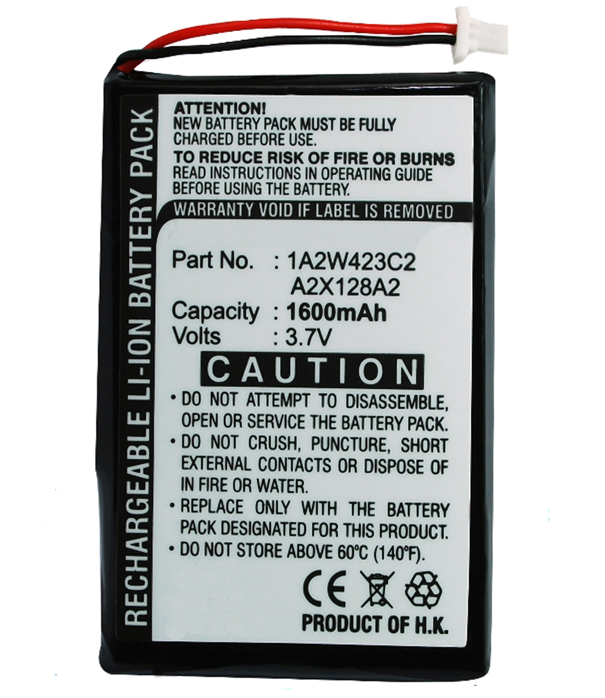 Synergy Digital GPS Battery, Compatible with Garmin 1A2W423C2 GPS Battery (Li-ion, 3.7V, 1600mAh)
