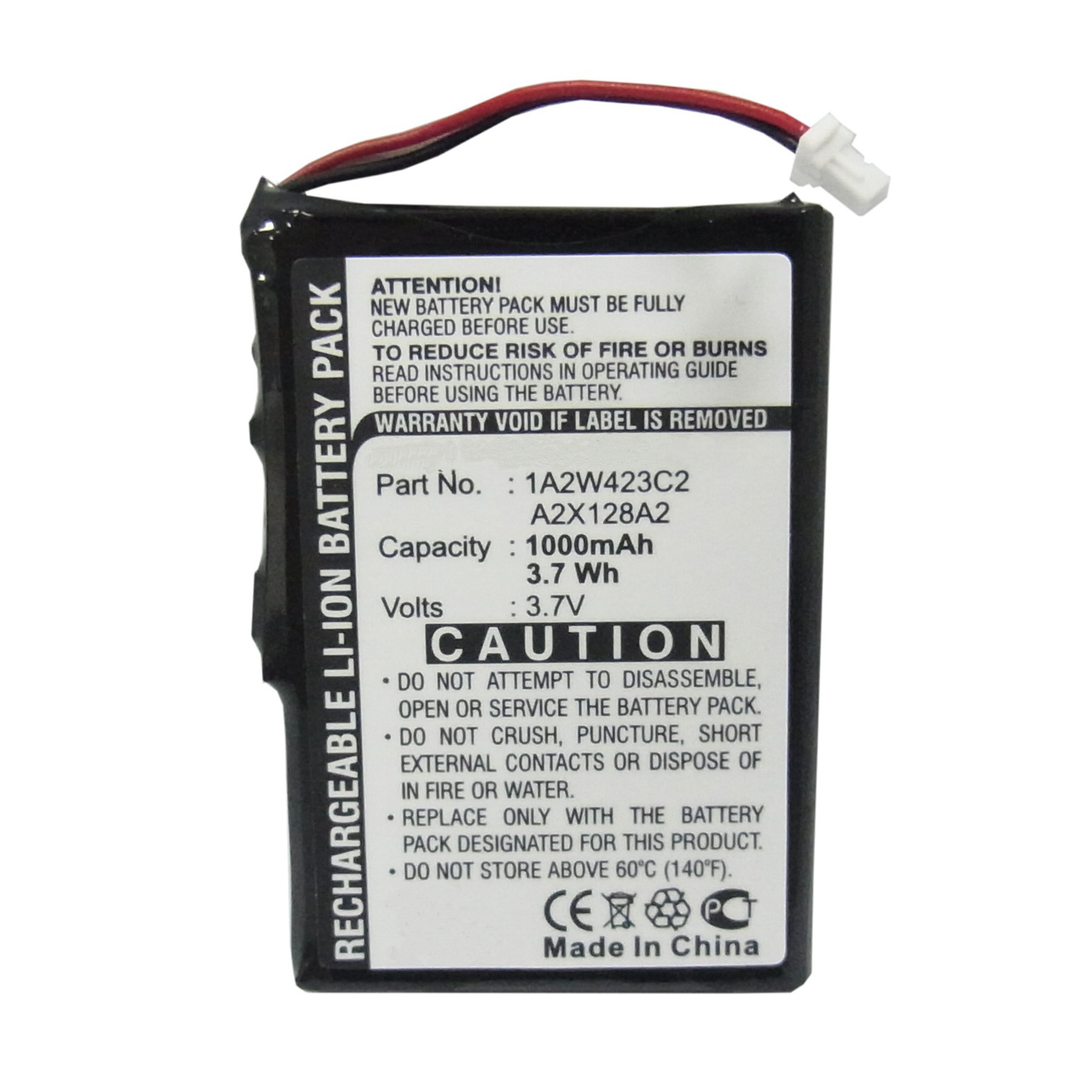 Synergy Digital GPS Battery, Compatible with Garmin 1A2W423C2 GPS Battery (Li-ion, 3.7V, 1000mAh)