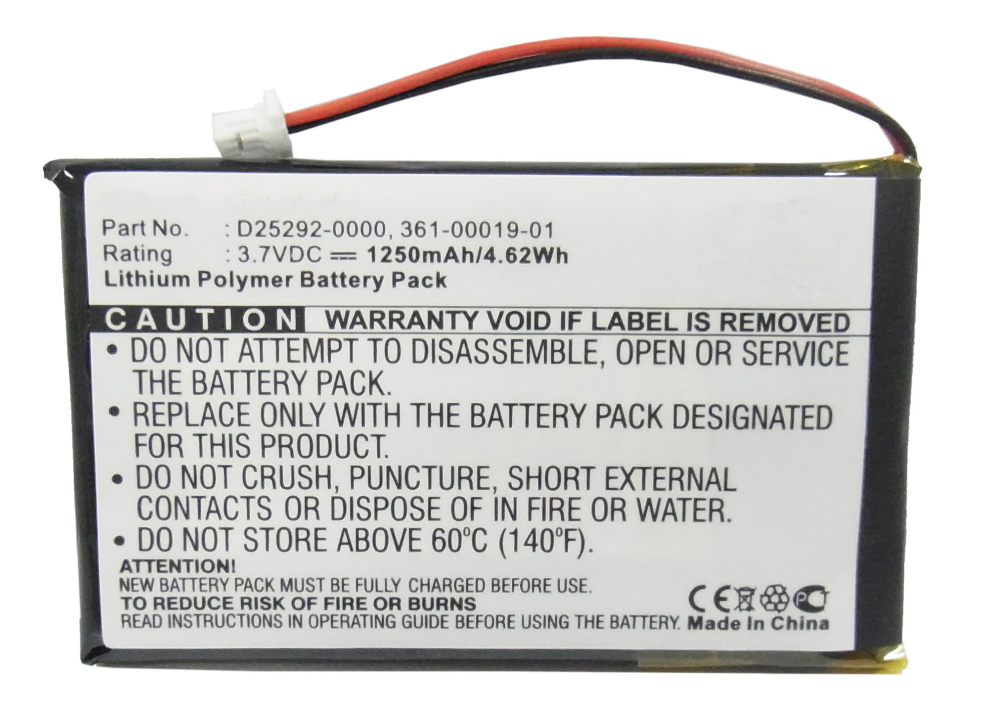 Synergy Digital Battery Compatible With Garmin 361-00019-01 GPS Battery - (Li-Pol, 3.7V, 1250 mAh)