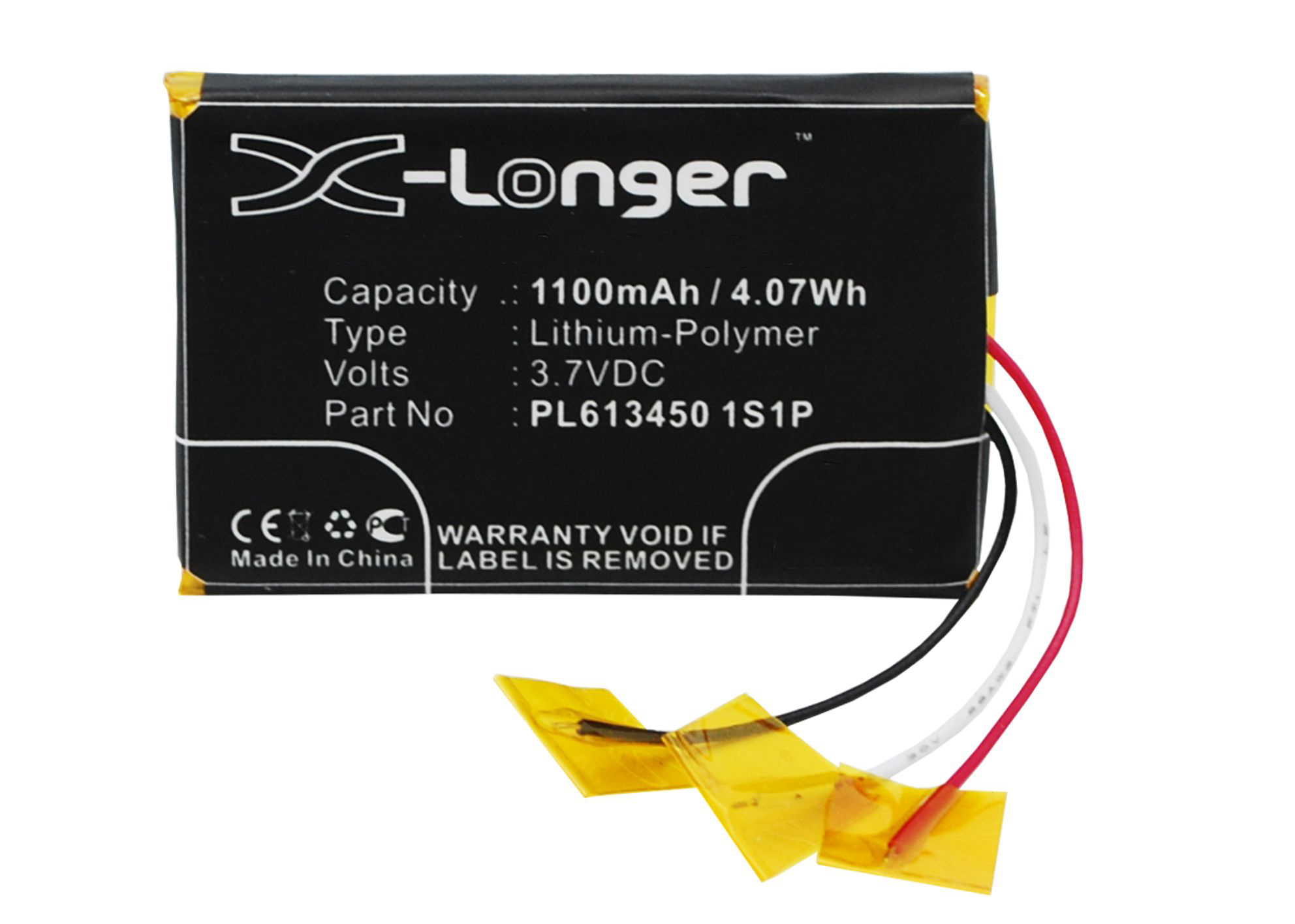 Synergy Digital GPS Battery, Compatible with Prestigio PL613450 1S1P GPS Battery (Li-Pol, 3.7V, 1100mAh)