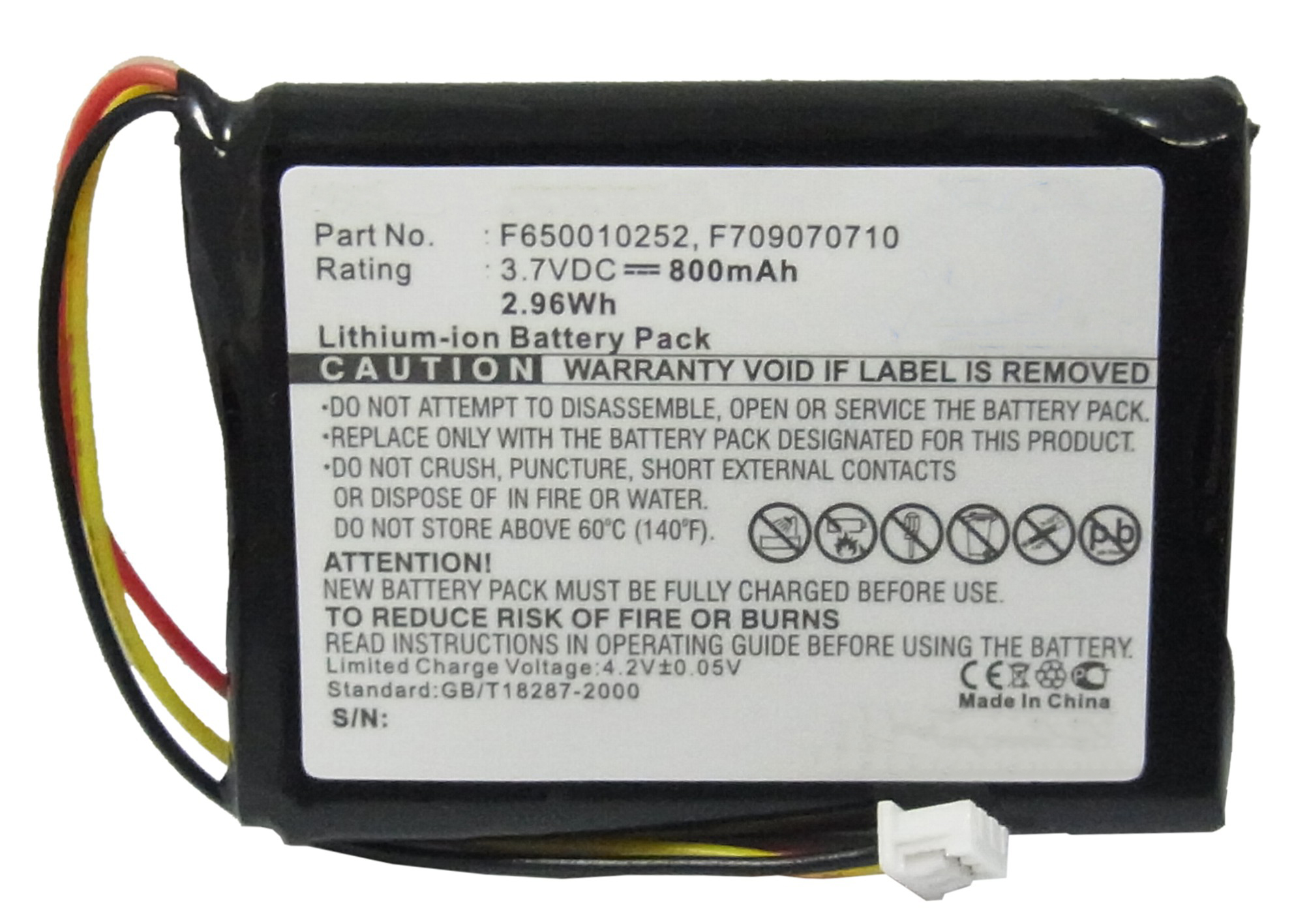 Synergy Digital GPS Battery, Compatible with TomTom F650010252 GPS Battery (Li-ion, 3.7V, 800mAh)