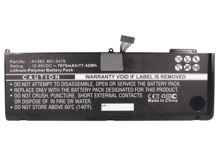 Synergy Digital Battery Compatible With Apple 020-7134-01 Laptop Battery - (Li-Pol, 10.95V, 7070 mAh)