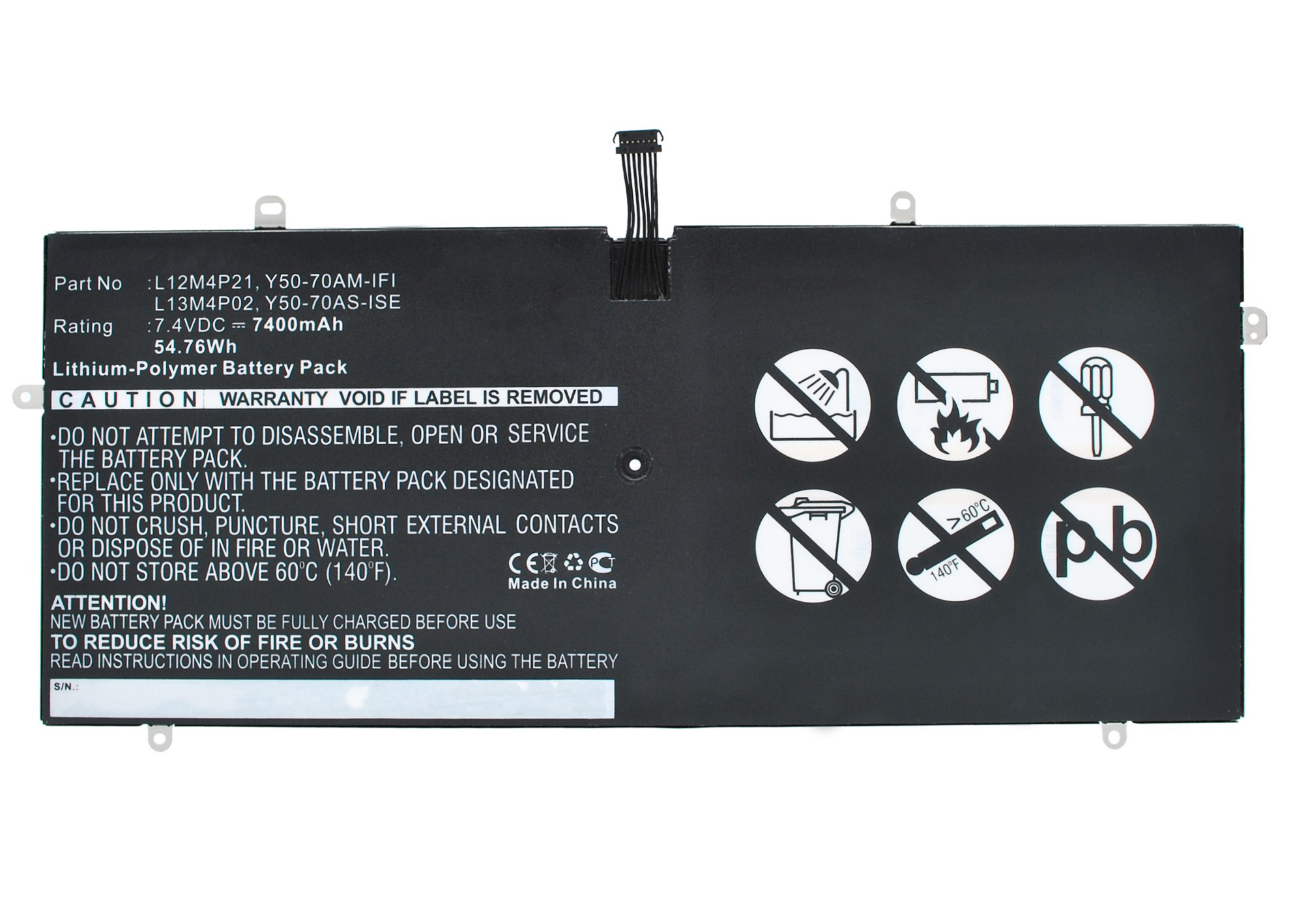 Synergy Digital Battery Compatible With Lenovo 121500156 Laptop Battery - (Li-Pol, 7.4V, 7400 mAh)