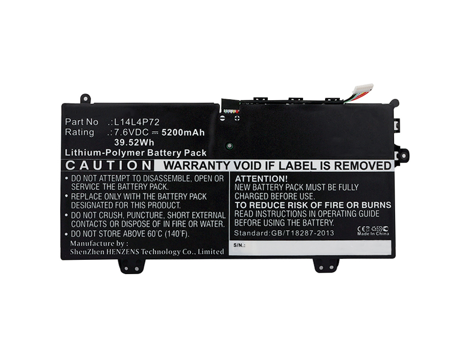 Synergy Digital Battery Compatible With Lenovo L14L4P72 Laptop Battery - (Li-Pol, 7.6V, 5200 mAh)