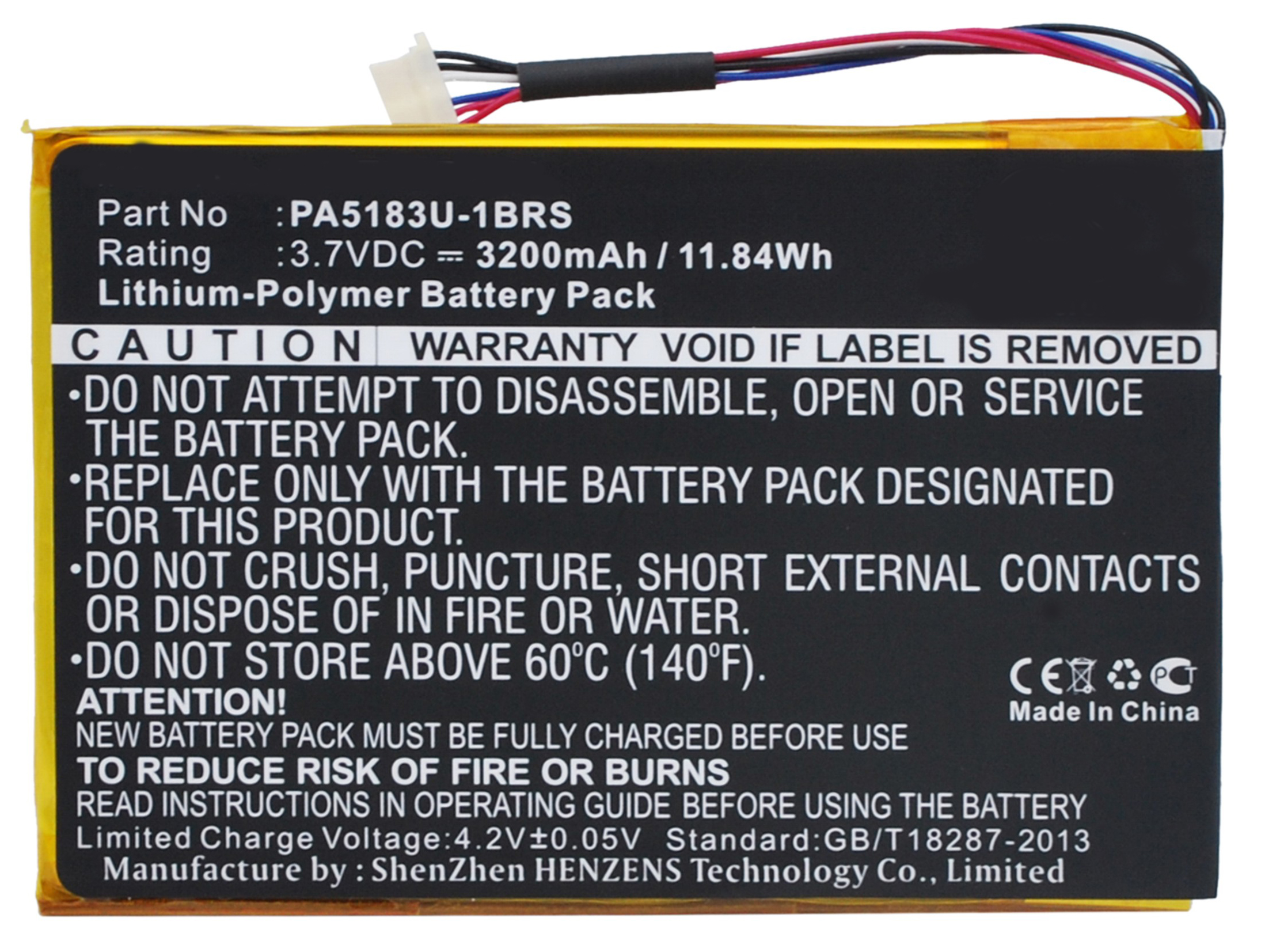 Synergy Digital Tablet Battery, Compatible with Toshiba PA5183U-1BRS Tablet Battery (Li-Pol, 3.7V, 3200mAh)
