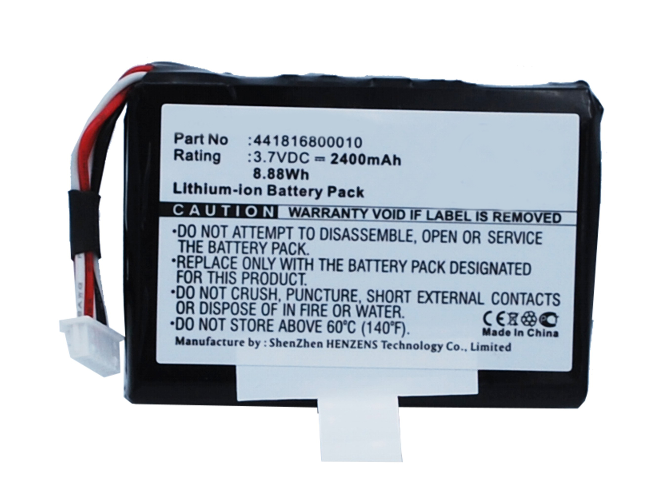 Synergy Digital Barcode Scanner Battery, Compatible with Getac 441816800010 Barcode Scanner Battery (Li-ion, 3.7V, 2400mAh)