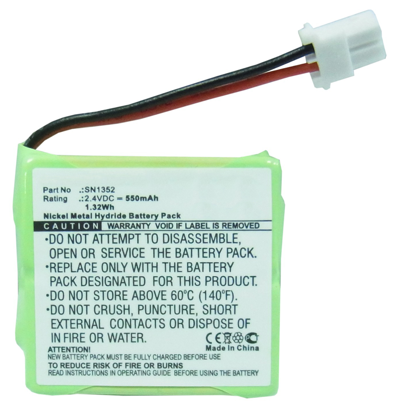 Synergy Digital Cordless Phone Battery, Compatible with Grundig SN1352 Cordless Phone Battery (Ni-MH, 2.4V, 550mAh)
