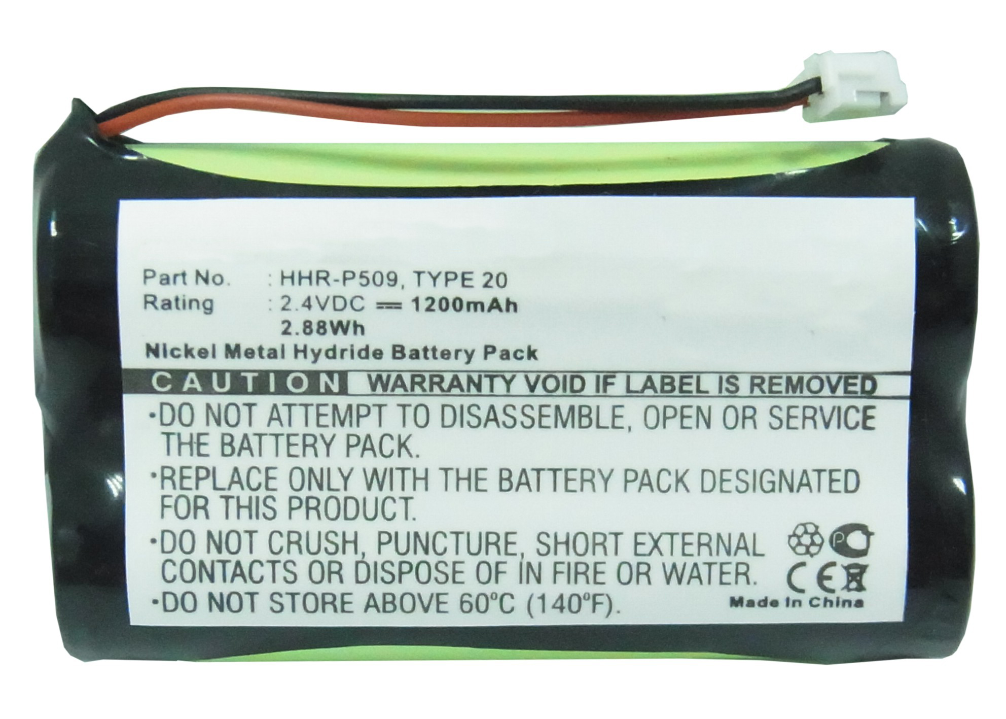 Synergy Digital Cordless Phone Battery, Compatible with Panasonic HHR-P509 Cordless Phone Battery (Ni-MH, 2.4V, 1200mAh)