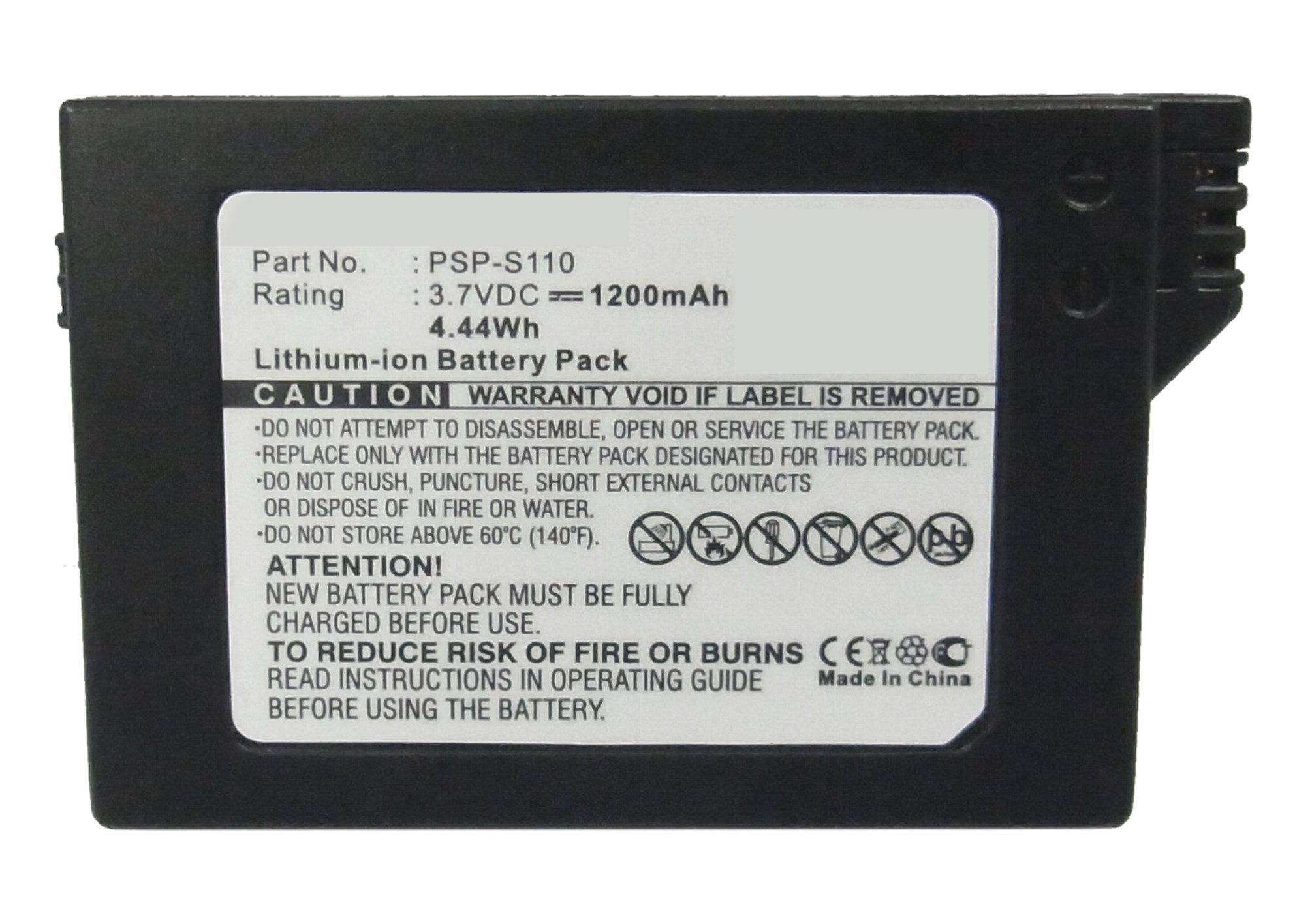 Synergy Digital Battery Compatible With Sony PSP-S110 Replacement Battery - (Li-Ion, 3.7V, 1200 mAh)