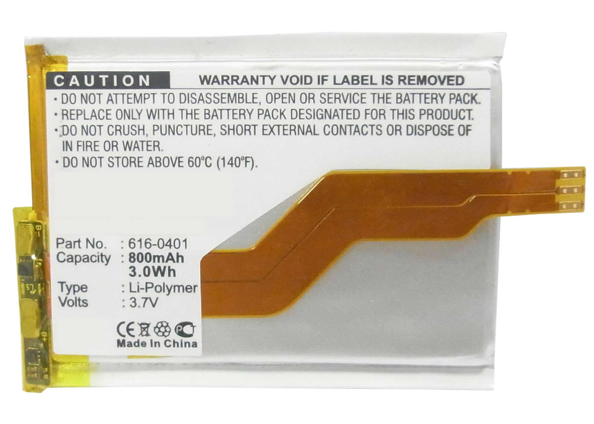 Synergy Digital Battery Compatible With Apple 616-0401 Replacement Battery - (Li-Pol, 3.7V, 800 mAh)