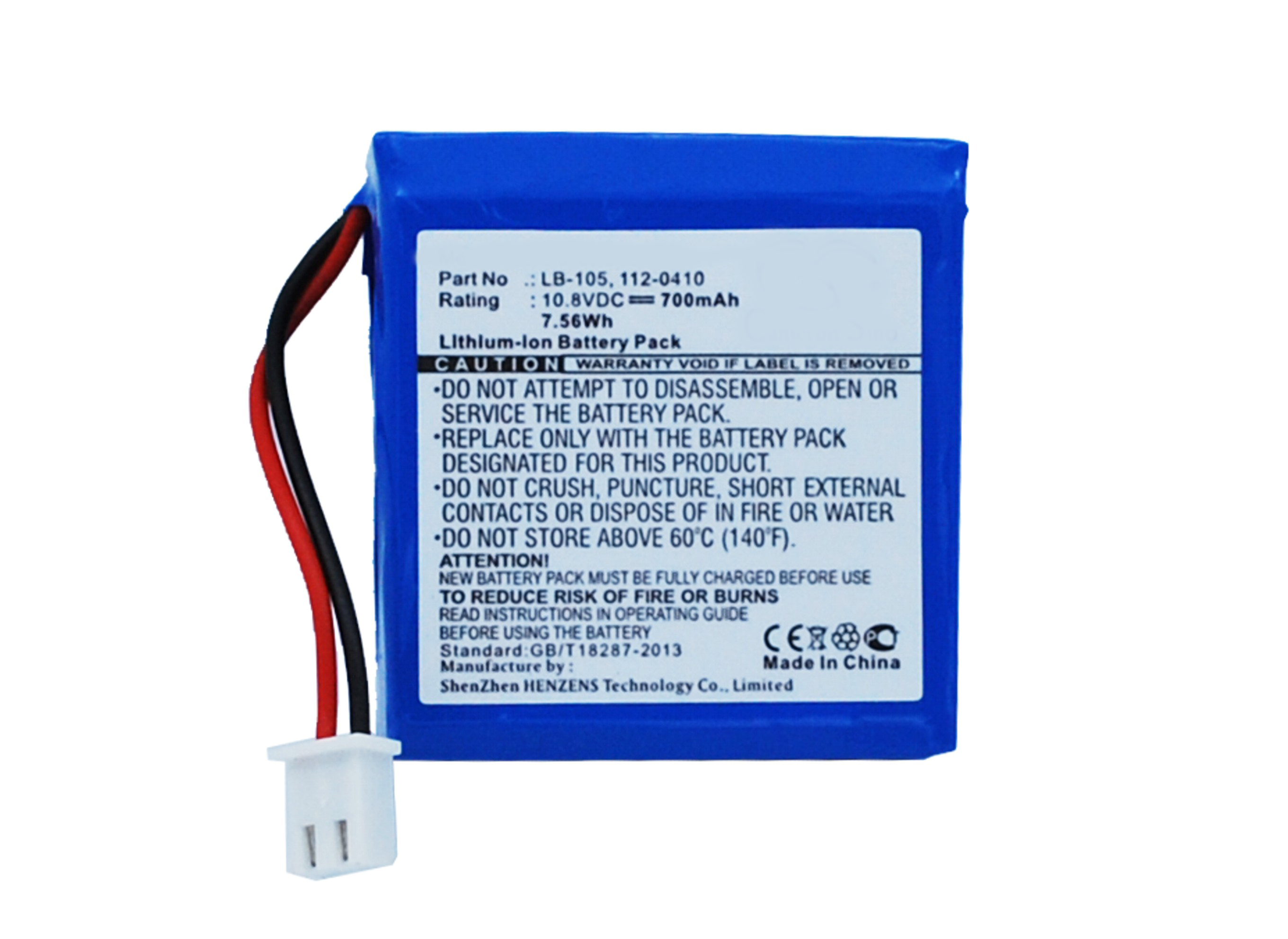 Synergy Digital Credit Card Reader Battery, Compatible with Safescan LB-105 Credit Card Reader Battery (Li-ion, 10.8V, 700mAh)