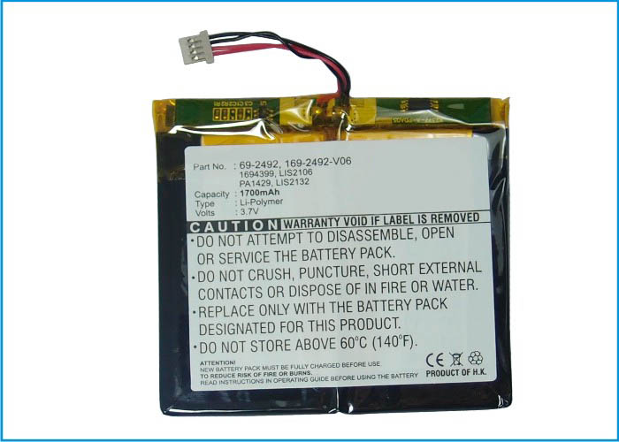 Synergy Digital PDA Battery, Compatible with Palm 169-2492 PDA Battery (Li-Pol, 3.7V, 1700mAh)