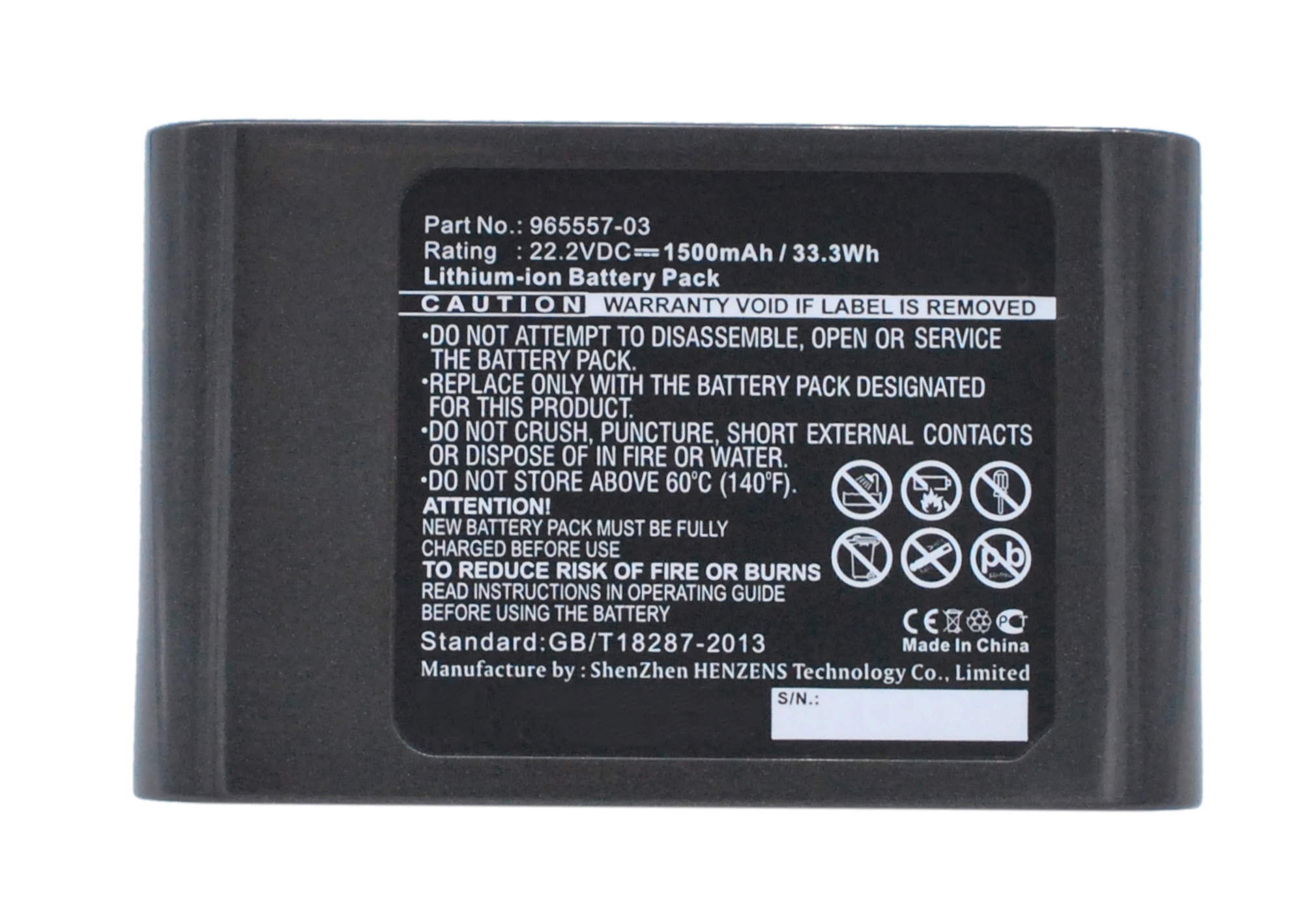 Synergy Digital Vacuum Cleaner Battery, Compatible with Dyson 917083-01 Vacuum Cleaner Battery (Li-ion, 22.2V, 1500mAh)