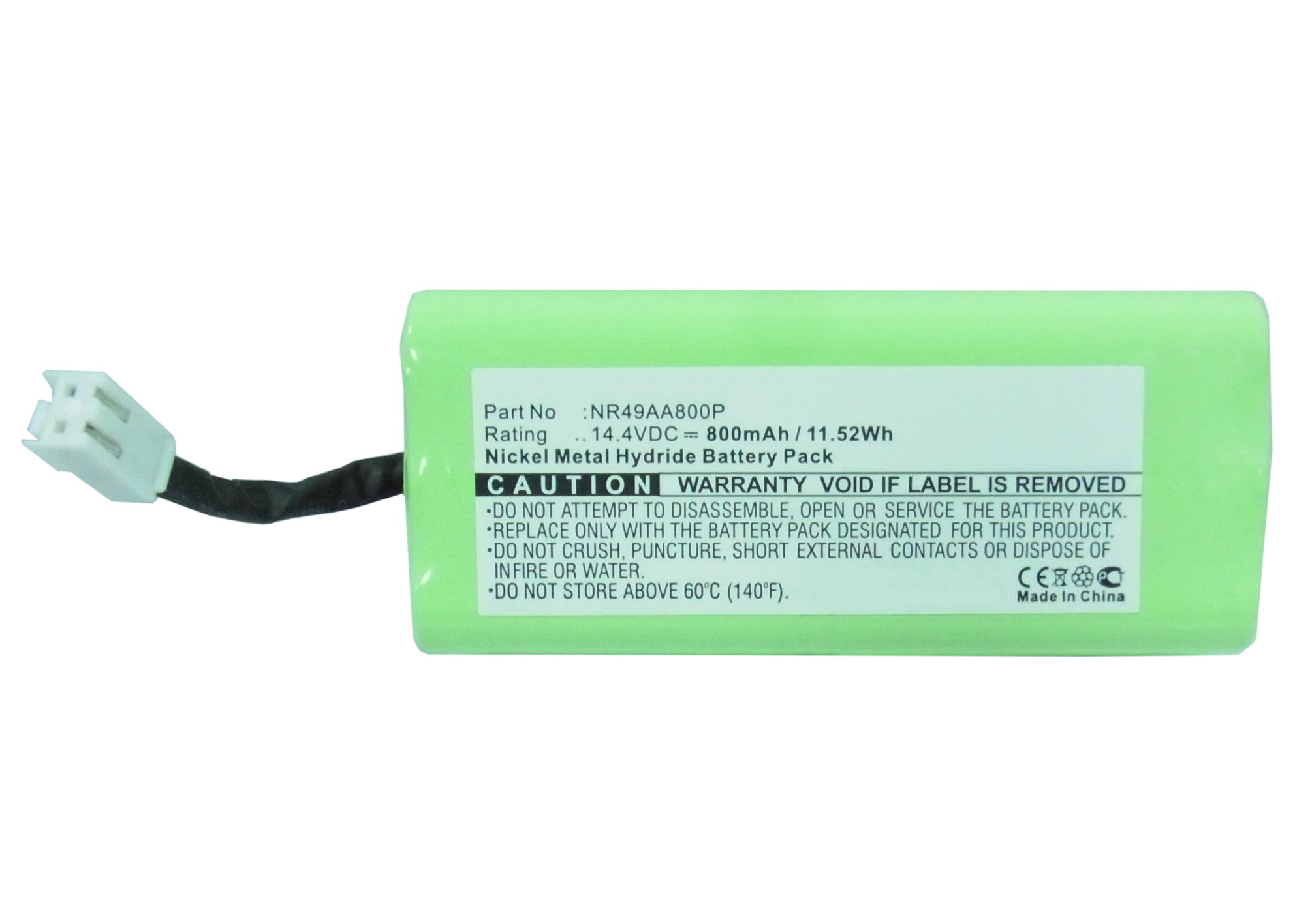 Synergy Digital Vacuum Cleaner Battery, Compatible with Philips NR49AA800P Vacuum Cleaner Battery (Ni-MH, 14.4V, 800mAh)