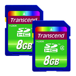 2 x 8GB (SDHC) Secure Digital High Capacity Class 4 Flash Cards (2 Pack)