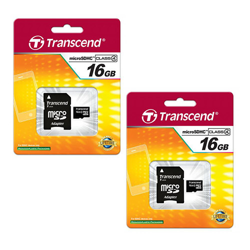 2 x 16GB microSDHC Memory Card with SD Adapter (2 Pack)