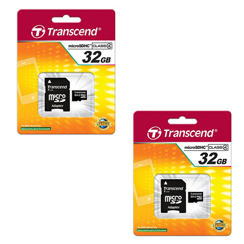 2 x 32GB microSDHC Memory Card with SD Adapter (2 Pack)