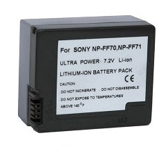 Power-2000 FF-Series, Lithium-Ion Battery Pack (7.2v, 1500mAh) - replacement for Sony NP-FF70 Camcorder Battery
