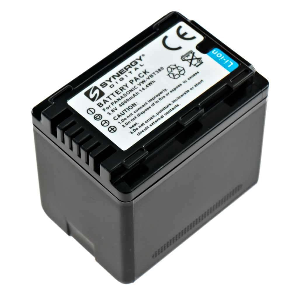 VW-VBT380 Lithium-ion Battery - Ultra High Capacity (4000mAh 3.6V) - Replacement for the Panasonic VW-VBT380  Camcorder Battery