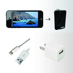 iPhone 5, 5s Accessory Kit - Includes: USB Home Charger and Shutter Release Grip - Black