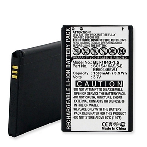 BLI-1043-1.5 Li-Ion Battery - Rechargeable Ultra High Capacity (Li-Ion 3.7V 1500mAh) - Replacement For Samsung SPH-M910 Cellphone Battery