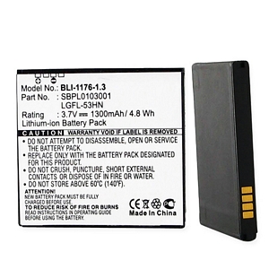 BLI-1176-1.3 Li-Ion Battery - Rechargeable Ultra High Capacity (Li-Ion 3.7V 1300mAh) - Replacement For LG G2X/OPTIMUS 2x Cellphone Battery