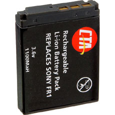 CTA Lithium-Ion Battery (3.6v 1100mAh) - replacement for Sony NP-FR1 Battery