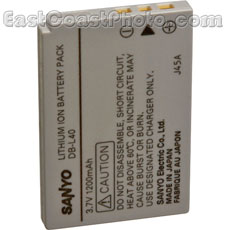 Sanyo DB-L40 Lithium Ion Rechargeable Battery (3.7 volt - 1200 mAh)