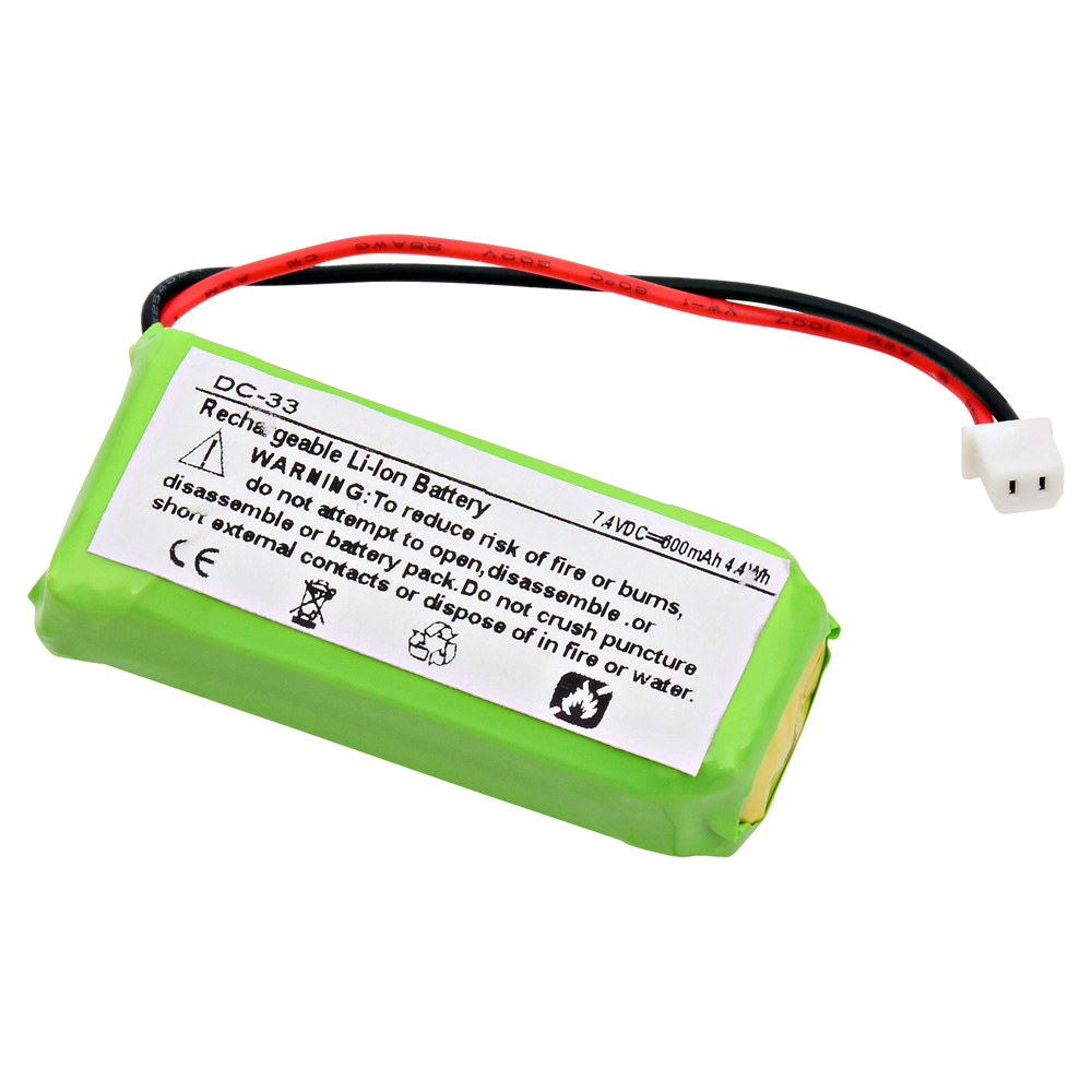 DC-33 Ultra High Capacity (Li-Ion, 7.4V, 600 mAh) Battery - Replacement for AE Energy - AE602048P6H, AE Energy - AE602248P6H, Dogtra - 2300NCP, Interstate - LIT6168 Batteries