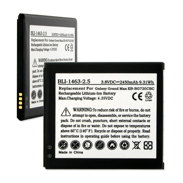 BLI-1463-2.5 LI-ION Battery - Rechargeable Ultra High Capacity (LI-ION 3.8V 2450mAh) - Replacement For Samsung EB-BG720 EB-BG720CBC EB-BG720CBK Cellphone Battery